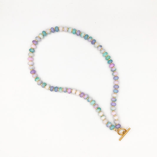 NOVA Pastel Necklace with 18k Gold-Plated Toggle
