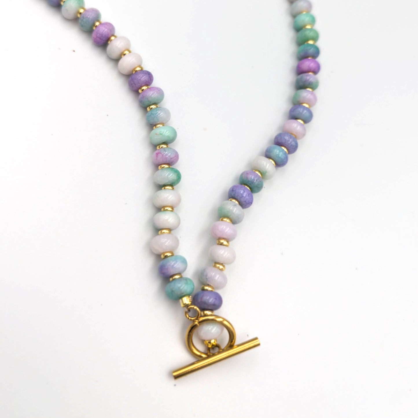 NOVA Pastel Necklace with 18k Gold-Plated Toggle