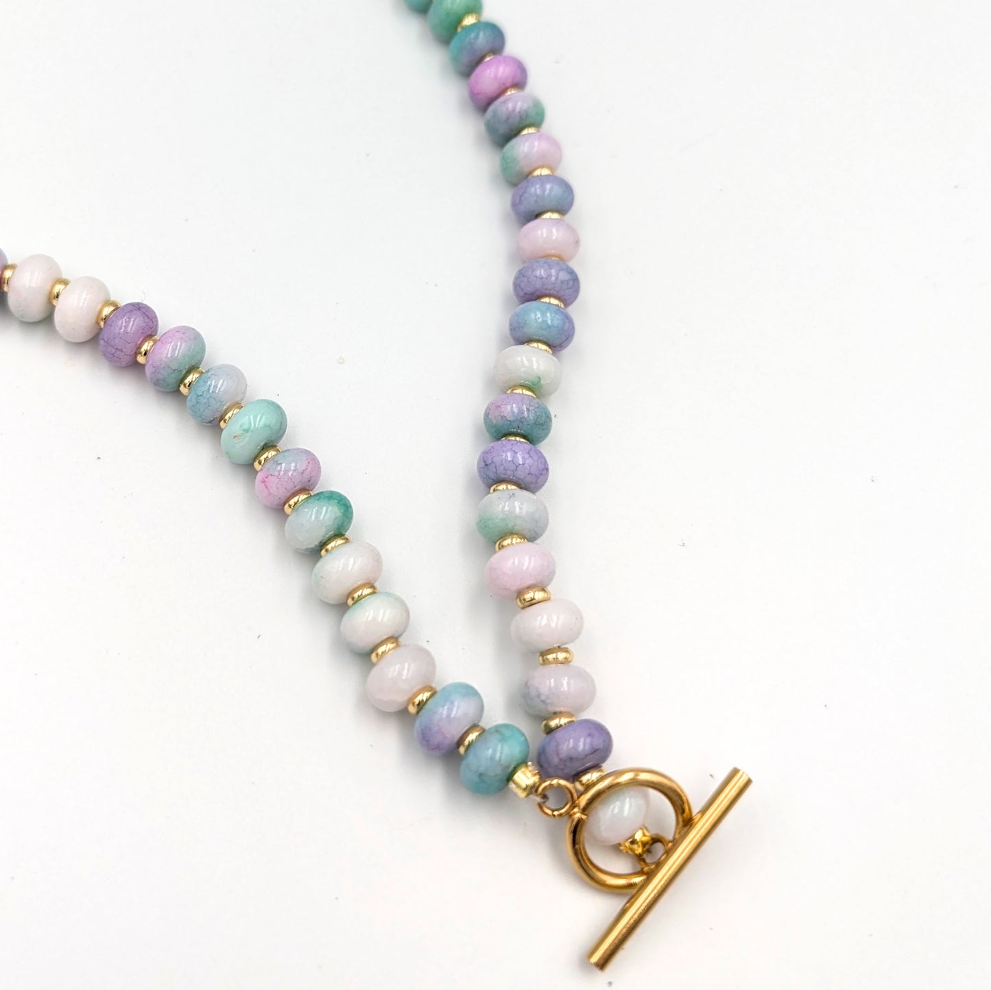 NOVA Pastel Necklace with 18k Gold-Plated Toggle