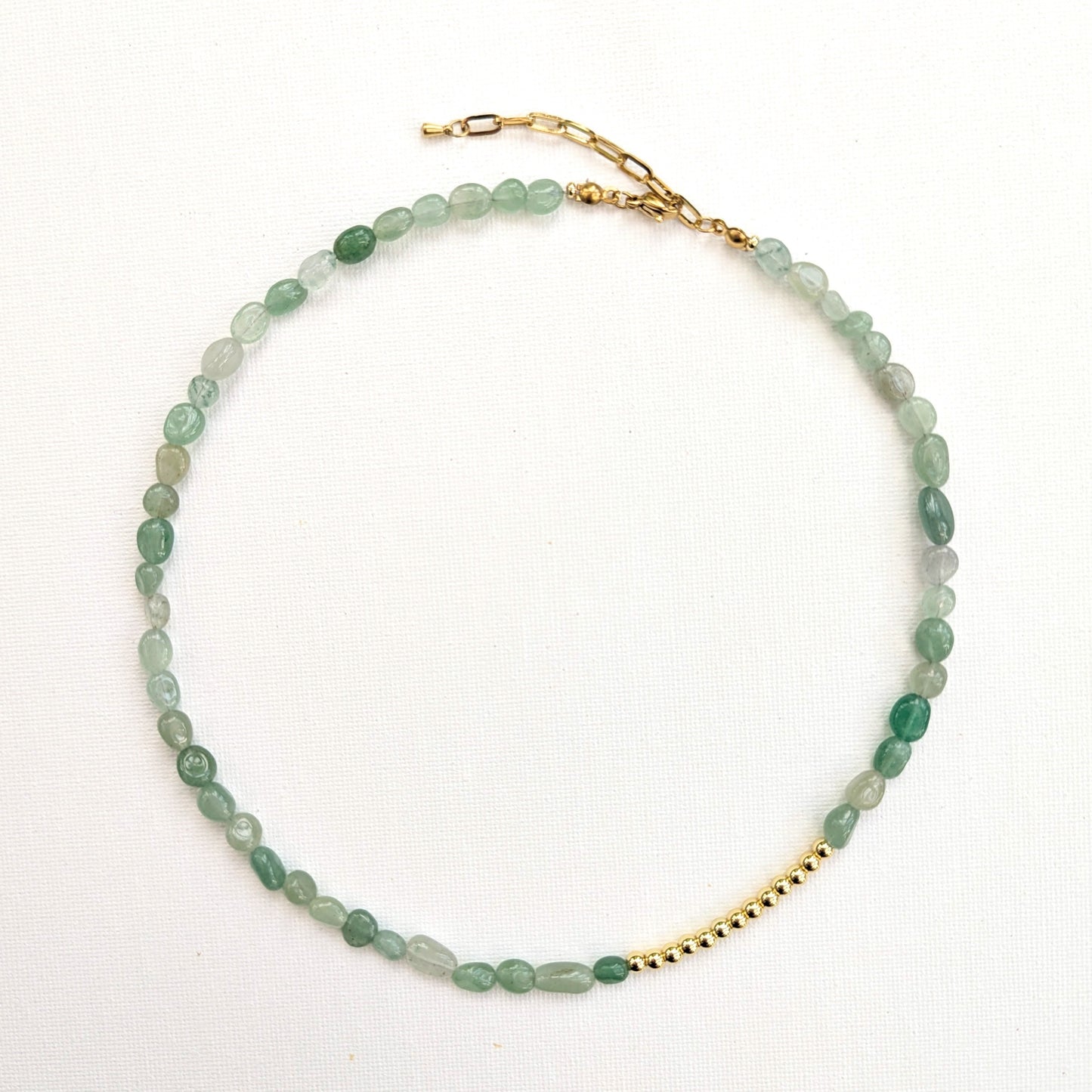 FAYE Sea Foam Green Necklace with 18k Gold
