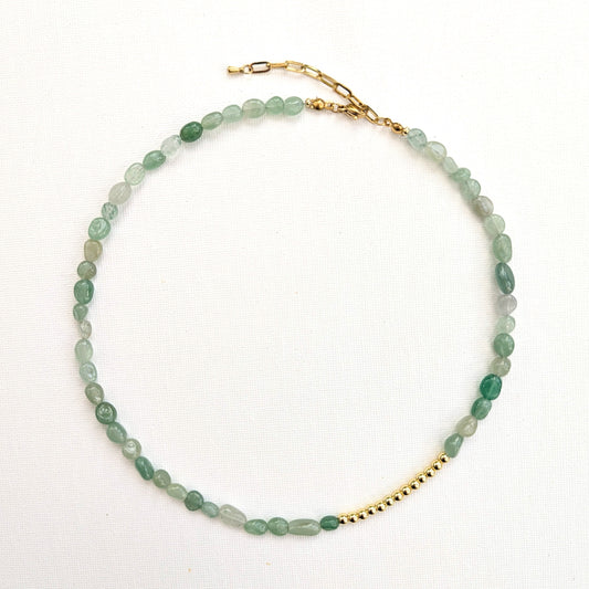 FAYE Sea Foam Green Necklace with 18k Gold