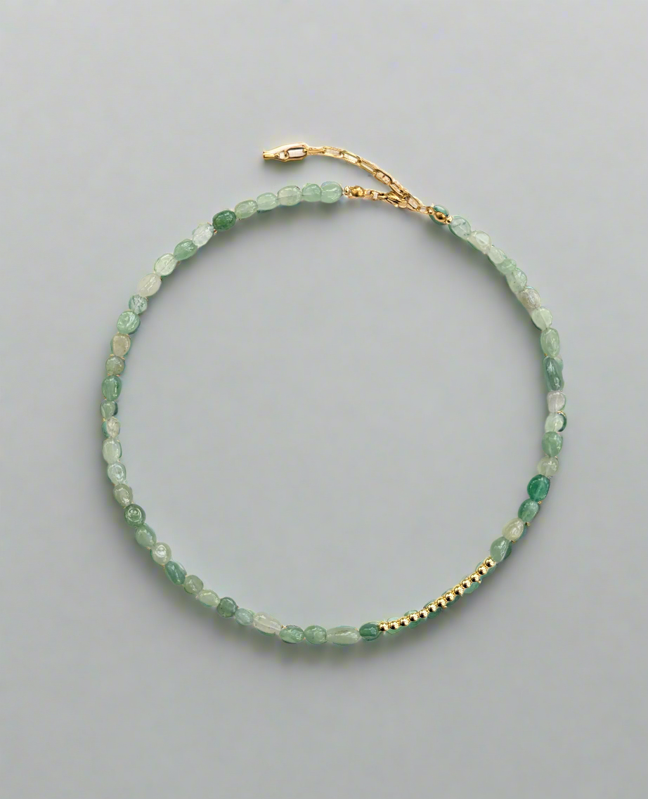 FAYE Sea Foam Green Necklace with 18k Gold
