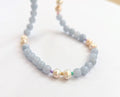 ARIEL 18k Gold Pearl Necklace with Gemstones in King's Blue
