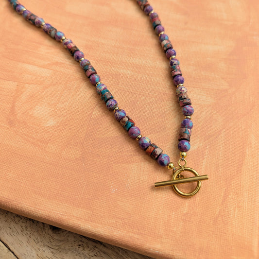 CELESTE Gemstone Necklace in Supernova Purple