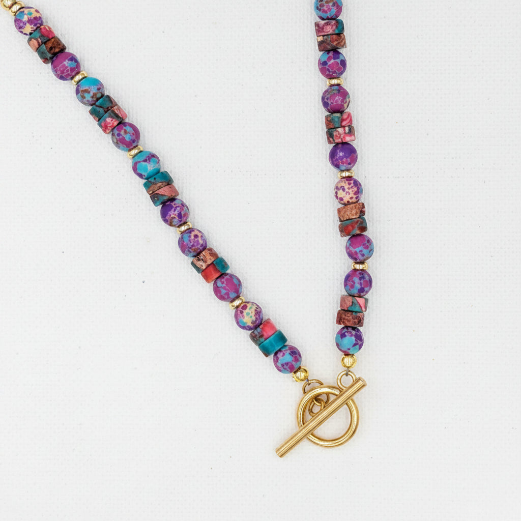 CELESTE Gemstone Necklace in Supernova Purple