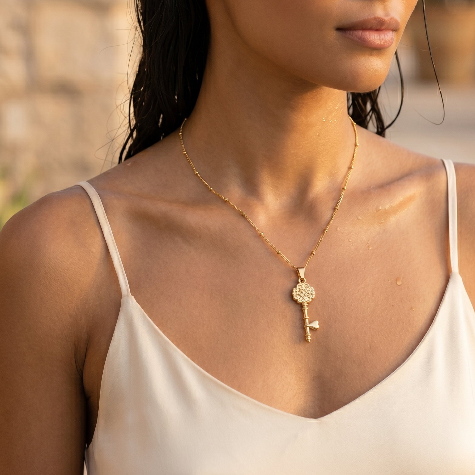 ALICE Waterproof Key Necklace 18k Gold