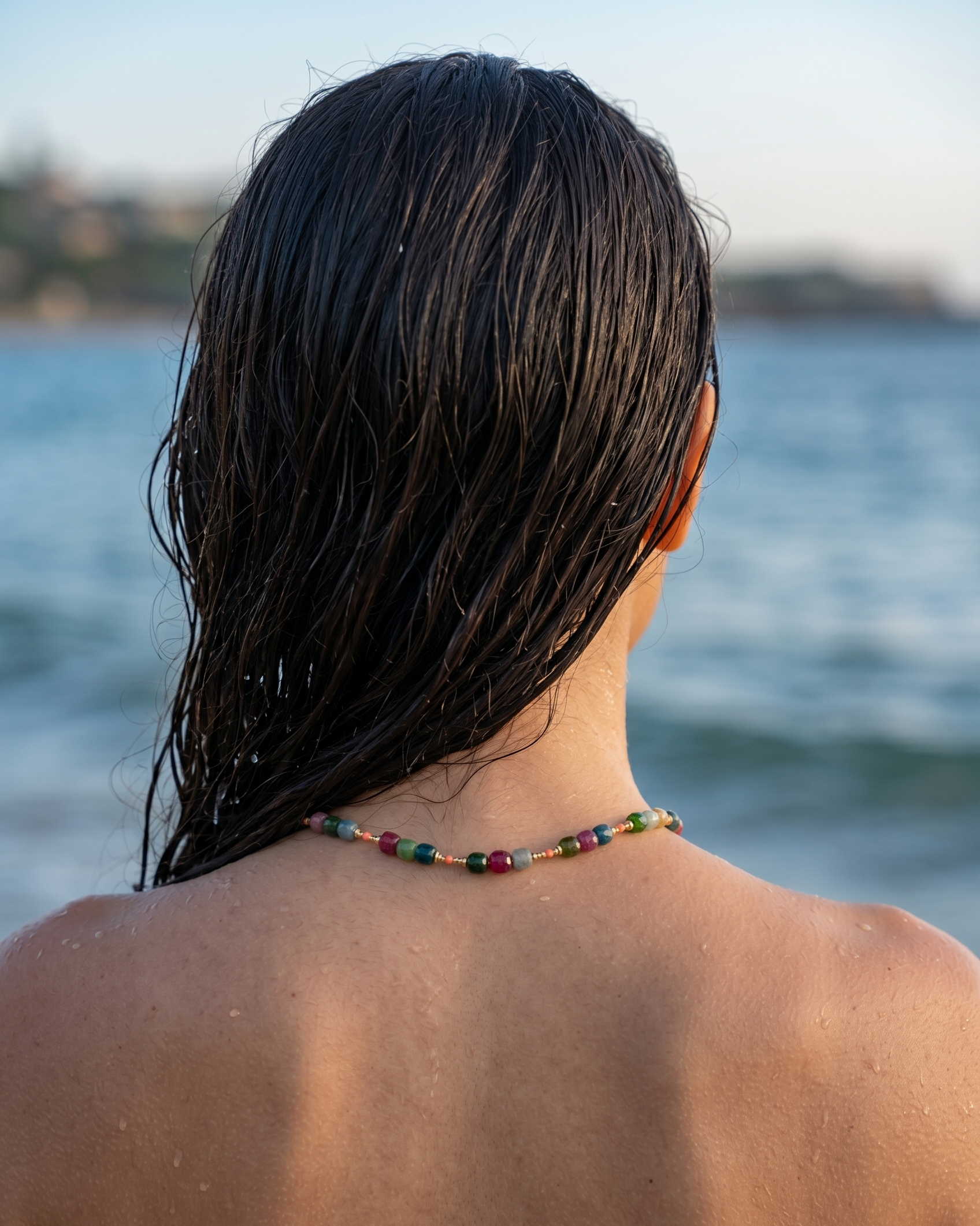 MEDINA Rainbow Tourmaline Necklace with 18k Gold