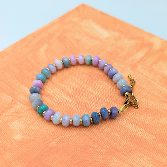 NOVA Pastel Bracelet with 18k Gold-Plated Toggle
