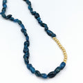SIREN Blue Gemstone Necklace with 18k Gold-Plated Beads