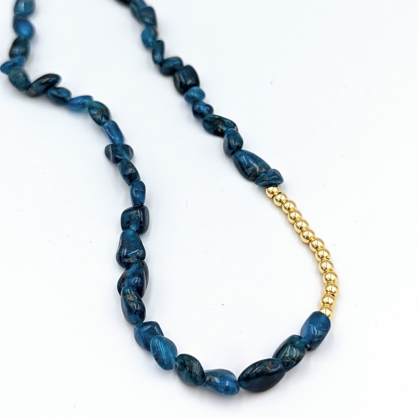 SIREN Blue Gemstone Necklace with 18k Gold-Plated Beads